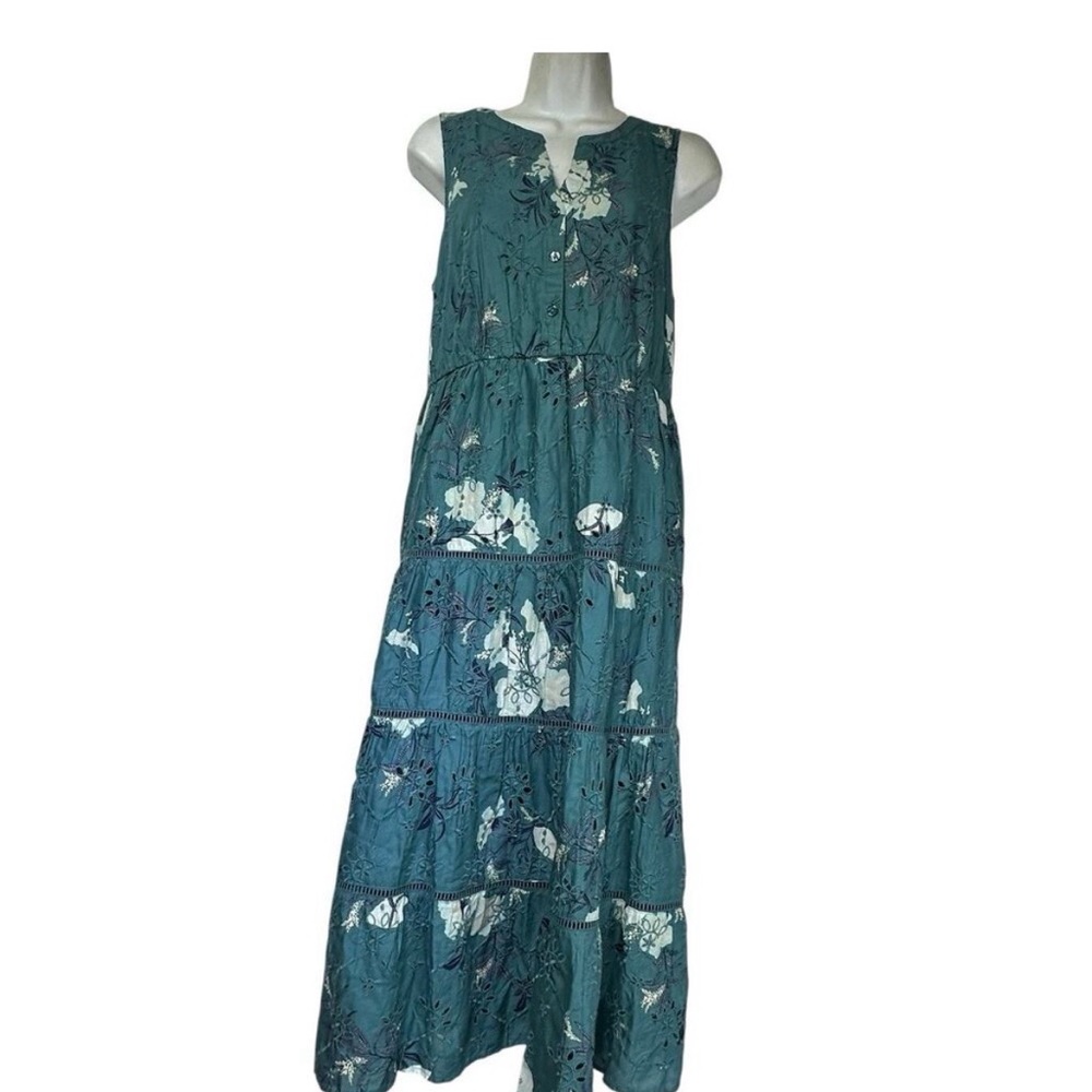 Wonderly Teal Floral Midi Dress NWT